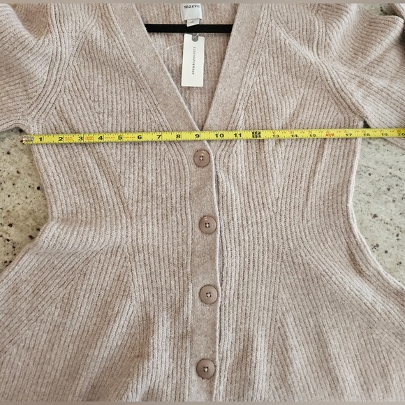 NWT Maeve Wool Blend Hourglass Ribbed Knit Cardigan Sweater Anthropologie Sz L - Picture 14 of 16